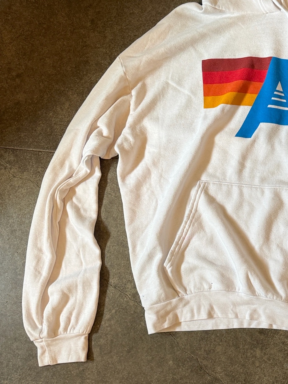 Aviator Nation White Hoodie with Colorful 'AV' Logo - Picture 9 of 14